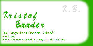 kristof baader business card